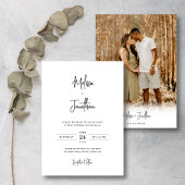 Moderne Minimalistische Foto-Handschrift-Hochzeit Einladung