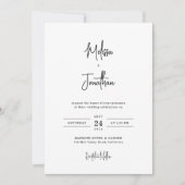 Moderne Minimalistische Foto-Handschrift-Hochzeit Einladung (Vorderseite)