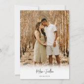 Moderne Minimalistische Foto-Handschrift-Hochzeit Einladung (Rückseite)