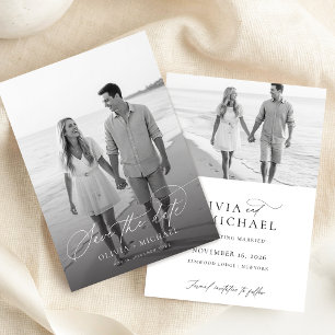 Moderne Minimalistische Foto-Hochzeit Boho Save The Date