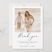Moderne Minimalistische Foto Hochzeit Danke Karte (Vorderseite)