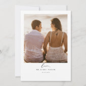 Moderne Minimalistische Foto Hochzeit Danke Karte (Rückseite)