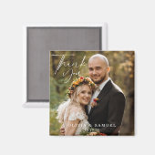 Moderne Minimalistische Foto Hochzeit Danke Magnet (Vorderseite/Rückseite)