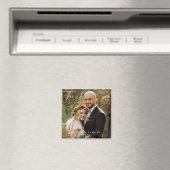 Moderne Minimalistische Foto Hochzeit Danke Magnet (In Situ (Geschirrspüler))