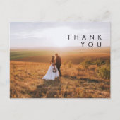 Moderne Minimalistische Foto Hochzeit Danke Postca Postkarte (Vorderseite)