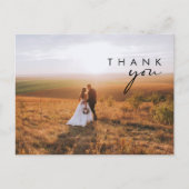 Moderne Minimalistische Foto Hochzeit Danke Postca Postkarte (Vorderseite)