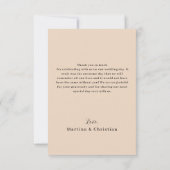 Moderne Minimalistische Foto-Hochzeit Dankeskarte (Rückseite)