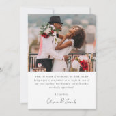 Moderne Minimalistische Foto-Hochzeit Dankeskarte (Vorderseite)
