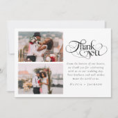 Moderne Minimalistische Foto-Hochzeit Dankeskarte (Vorderseite)