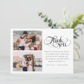 Moderne Minimalistische Foto-Hochzeit Dankeskarte (Stehend Vorderseite)