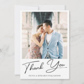 Moderne Minimalistische Foto-Hochzeit Dankeskarte (Vorderseite)