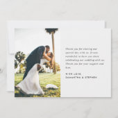 Moderne Minimalistische Foto-Hochzeit Dankeskarte (Vorderseite)