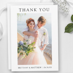 Moderne Minimalistische Foto-Hochzeit Dankeskarte