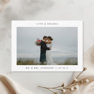 Moderne Minimalistische Foto-Hochzeit Dankeskarte