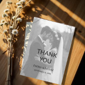 Moderne Minimalistische Foto-Hochzeit Dankeskarte