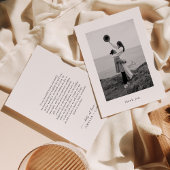 Moderne Minimalistische Foto-Hochzeit Dankeskarte