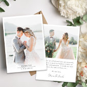 Moderne Minimalistische Foto-Hochzeit Dankeskarte
