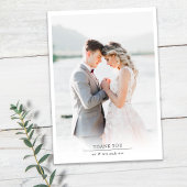 Moderne Minimalistische Foto-Hochzeit Dankeskarte
