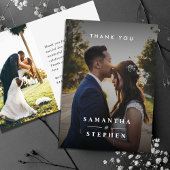 Moderne Minimalistische Foto-Hochzeit Dankeskarte