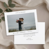 Moderne Minimalistische Foto-Hochzeit Dankeskarte