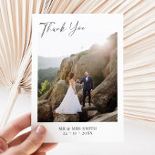 Moderne Minimalistische Foto-Hochzeit Dankeskarte