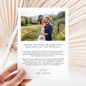 Moderne Minimalistische Foto-Hochzeit Dankeskarte