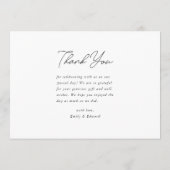 Moderne Minimalistische Foto-Hochzeit Dankeskarte (Rückseite)