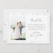 Moderne Minimalistische Foto-Hochzeit Dankeskarte (Rückseite)