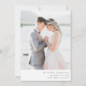 Moderne Minimalistische Foto-Hochzeit Dankeskarte (Vorderseite)