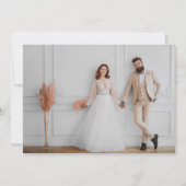 Moderne Minimalistische Foto-Hochzeit Dankeskarte (Vorderseite)