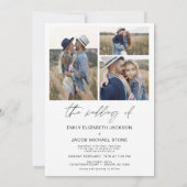 Moderne Minimalistische Foto Hochzeit Einladung (Rückseite)