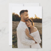 Moderne Minimalistische Foto-Hochzeit Einladung (Rückseite)