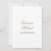 Moderne Minimalistische Foto-Hochzeit Einladung (Rückseite)