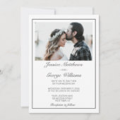Moderne Minimalistische Foto Hochzeit Einladung (Vorderseite)
