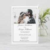 Moderne Minimalistische Foto Hochzeit Einladung (Stehend Vorderseite)