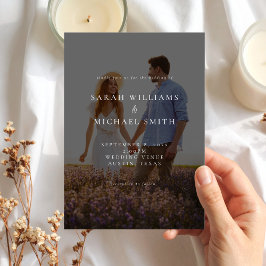 Moderne Minimalistische Foto-Hochzeit Einladung