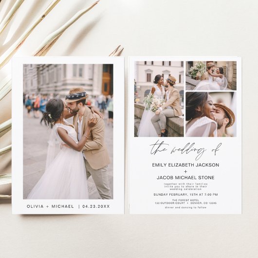 Moderne Minimalistische Foto Hochzeit Einladung