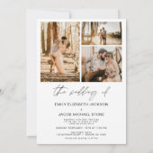 Moderne Minimalistische Foto Hochzeit Einladung (Rückseite)