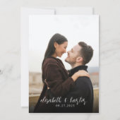 Moderne Minimalistische Foto-Hochzeit Einladung (Rückseite)