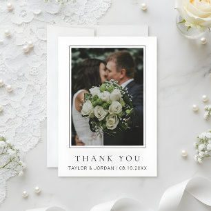 Moderne minimalistische Foto-Hochzeit individuell  Dankeskarte