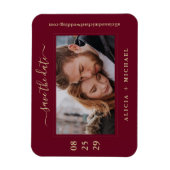 Moderne, minimalistische Foto Hochzeit rett Datum Magnet (Vertikal)