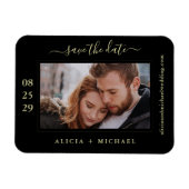 Moderne, minimalistische Foto Hochzeit rett Datum Magnet (Horizontal)