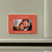 Moderne, minimalistische Foto Hochzeit rett Datum Magnet