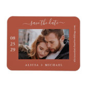 Moderne, minimalistische Foto Hochzeit rett Datum Magnet (Horizontal)
