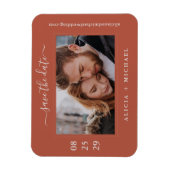 Moderne, minimalistische Foto Hochzeit rett Datum Magnet (Vertikal)