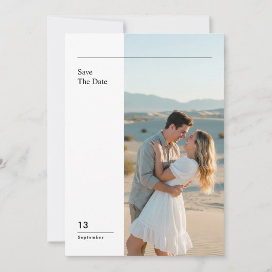 Moderne Minimalistische Foto-Hochzeit - Rettet das Einladung (Vorderseite)