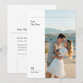 Moderne Minimalistische Foto-Hochzeit - Rettet das Einladung (Vorne/Hinten)