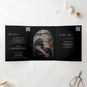 Moderne minimalistische Foto Hochzeit rsvp Details Dreifach Gefaltete Einladung (Innenseite)