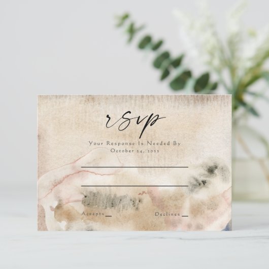 Moderne Minimalistische Foto Hochzeit RSVP Karte (Stehend Vorderseite)