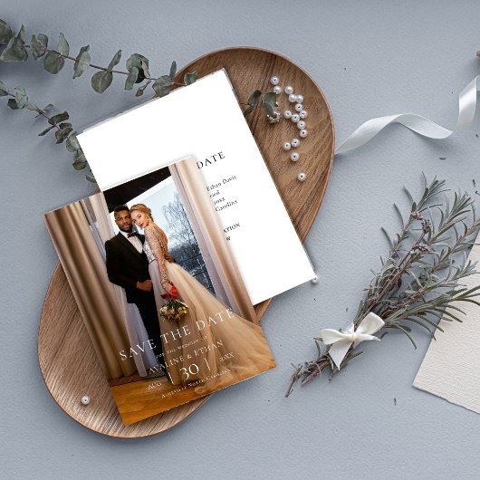 Moderne Minimalistische Foto Hochzeit "Save the Da Save The Date